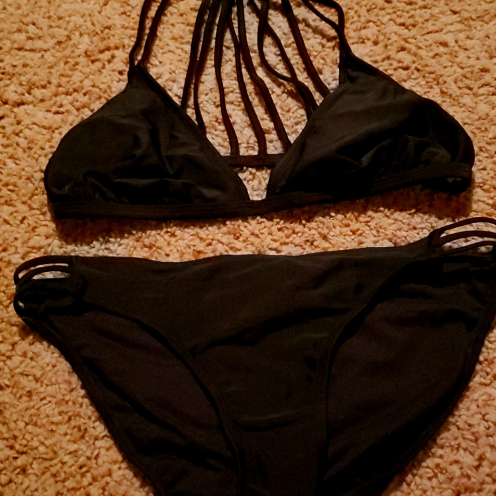 Black Large two piece swim suit